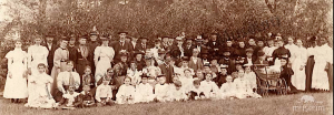 Christian Endeavor Society picnic on the grounds of the Ivanhoe Congregational Church, 1897.