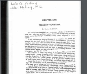 History book with Fremont Township chapter