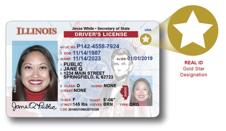Driver's License Image with Gold Star
